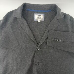 Jos A Bank 1905 Mens Tailored Fit Charcoal Gray Knit Blazer Cardigan Button Up M